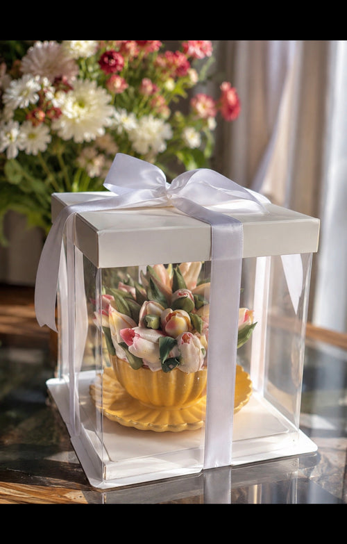Chocolate Tea Cup with Marshmallow Flowers