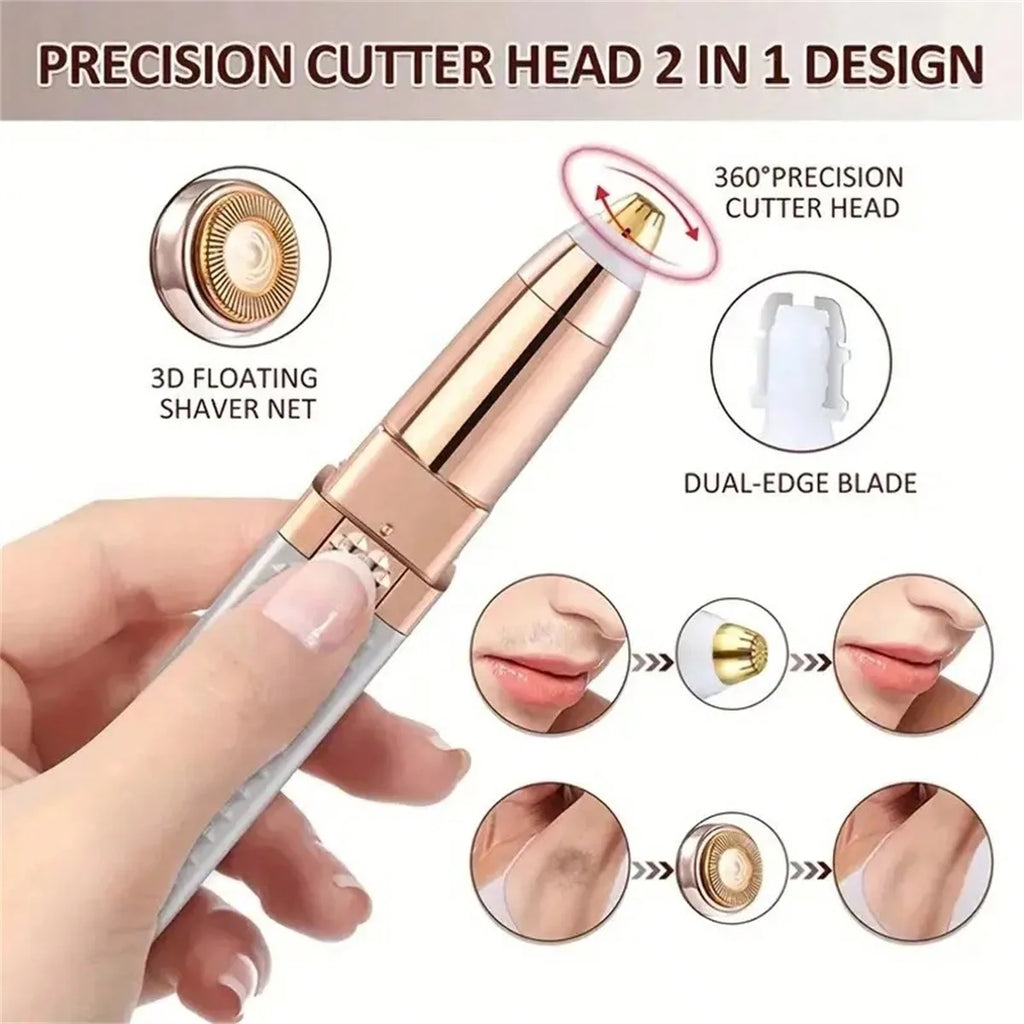 2-in-1 Rechargeable Facial Hair Remover with LED Light