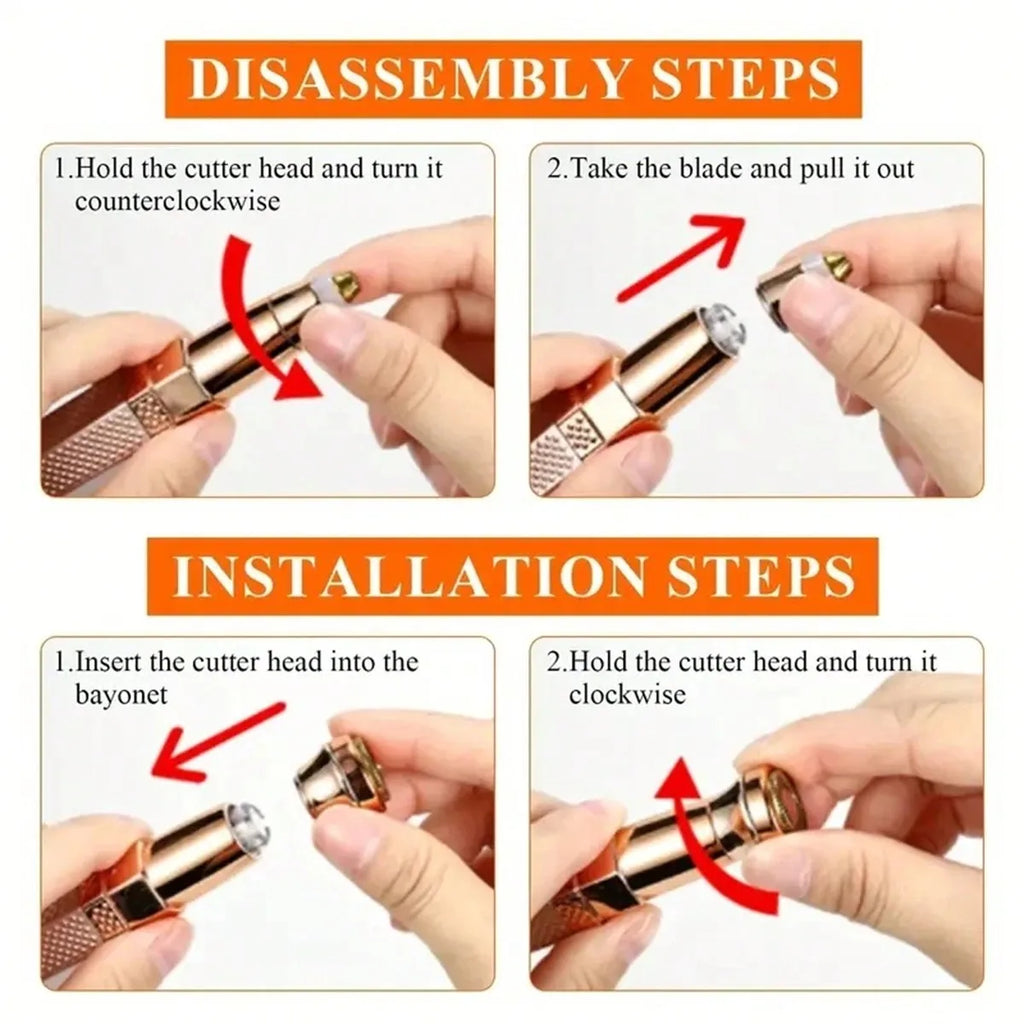 2-in-1 Rechargeable Facial Hair Remover with LED Light