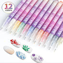 12-Color Nail Art Pens